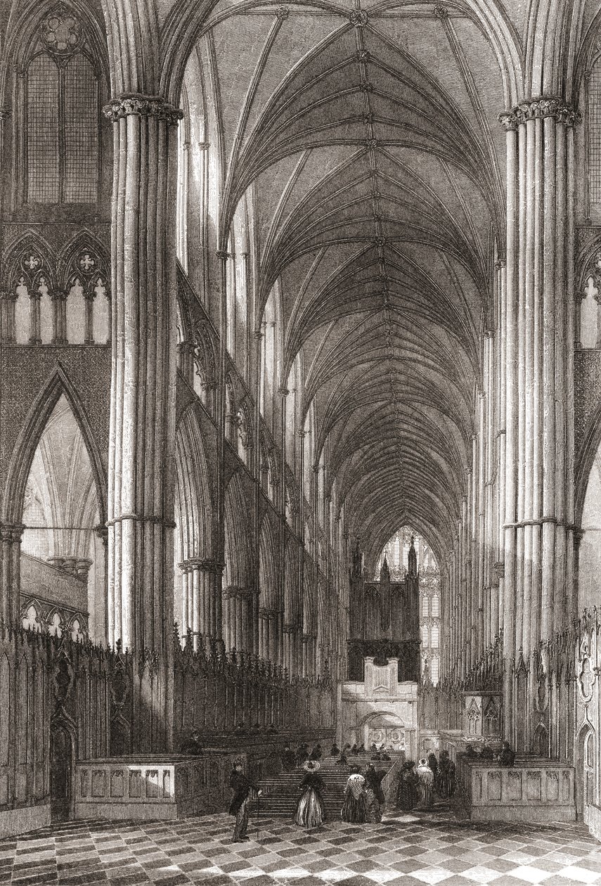 Interior de la Abadía de Westminster, Ciudad de Westminster, Londres, Inglaterra de English School