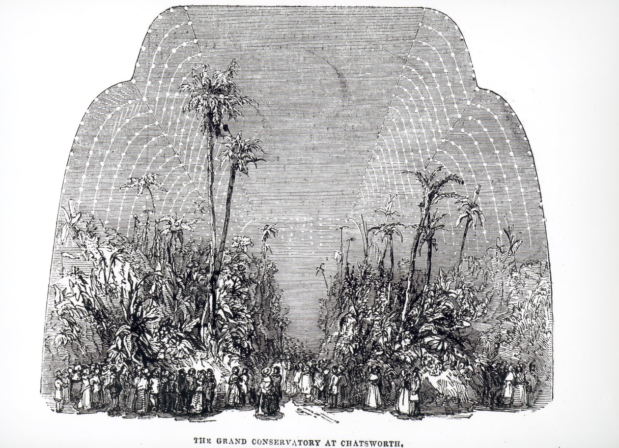 Interior del Gran Invernadero en Chatsworth, 1843 de English School