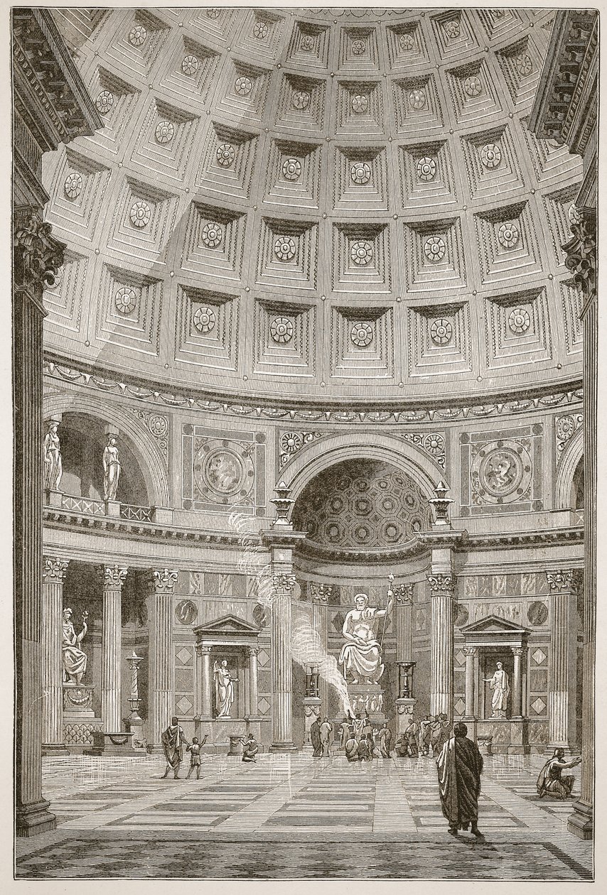 Interior del Panteón en Roma (restaurado) de English School