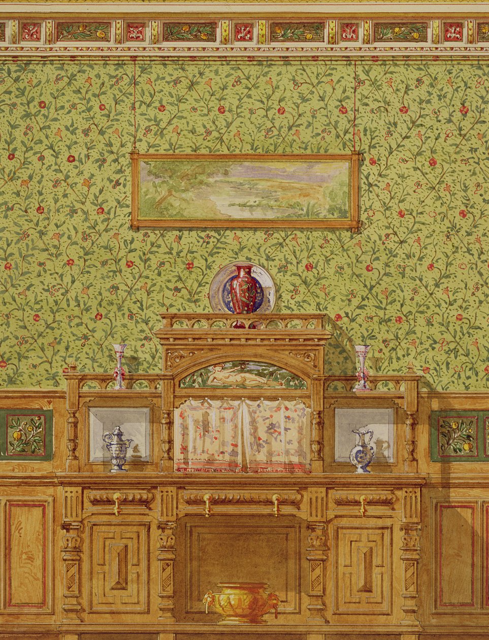Interior con aparador, c.1870s de English School