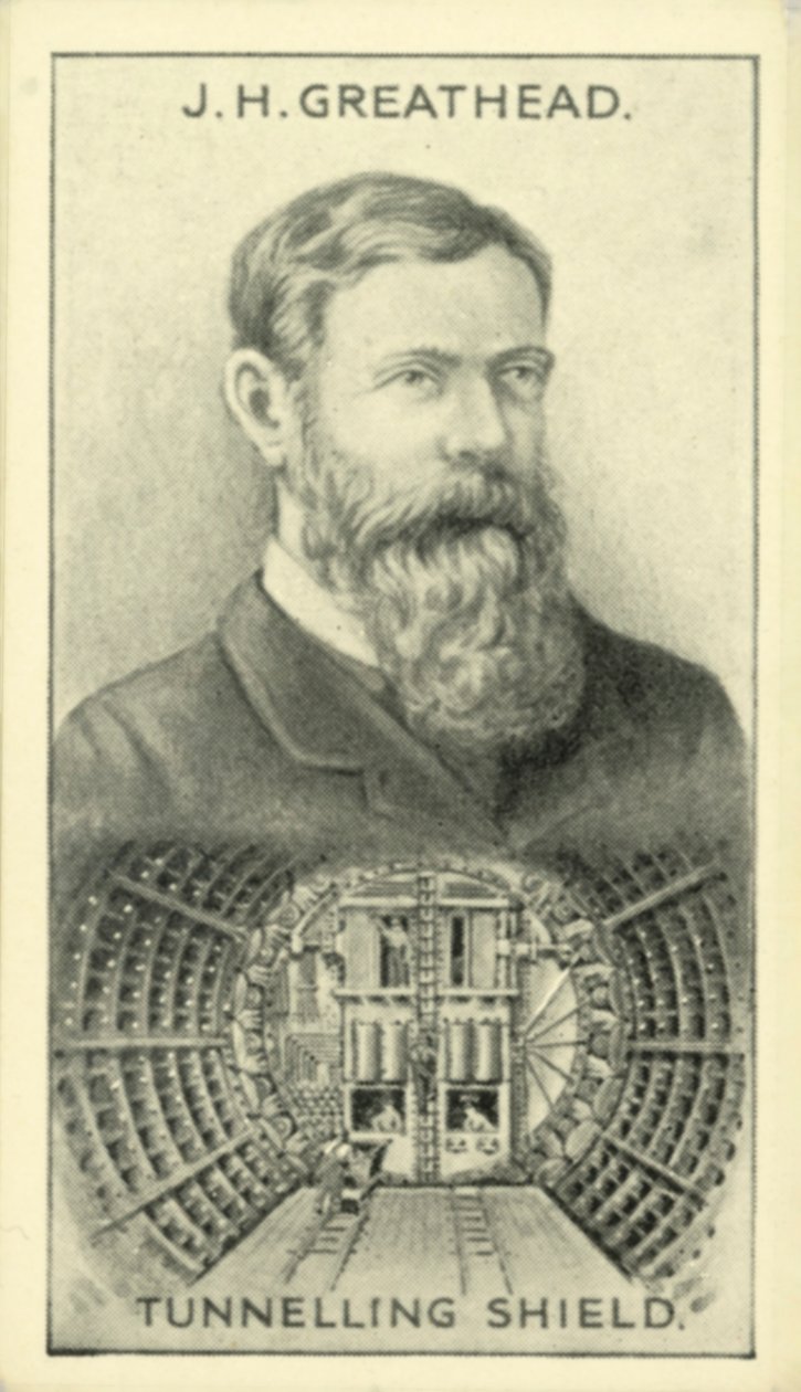 JH Greathead, Tunnelling Shield (litografía) de English School