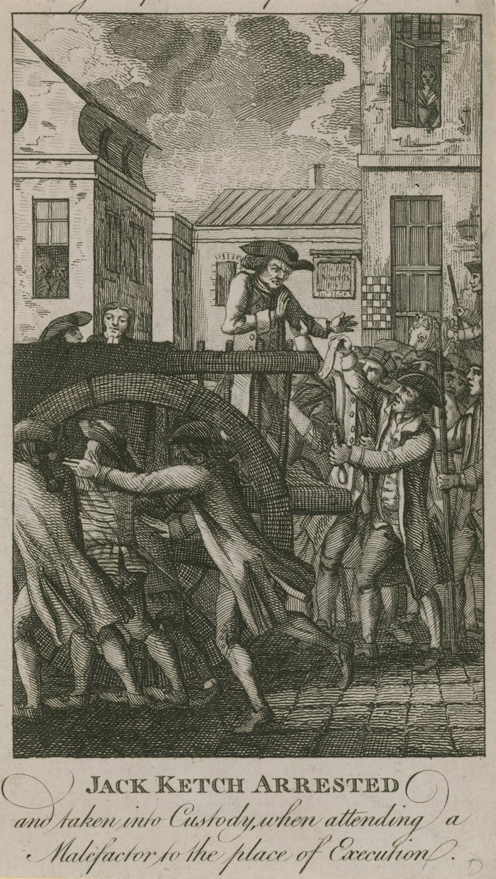 Jack Ketch arrestado y puesto bajo custodia (grabado) de English School