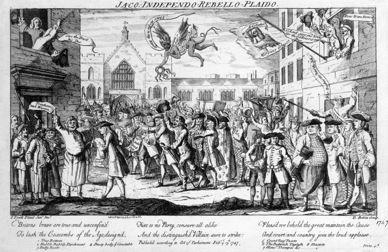 Jaco-Independo-Rebello-Plaido, después de Henry Fielding, 1747 de English School