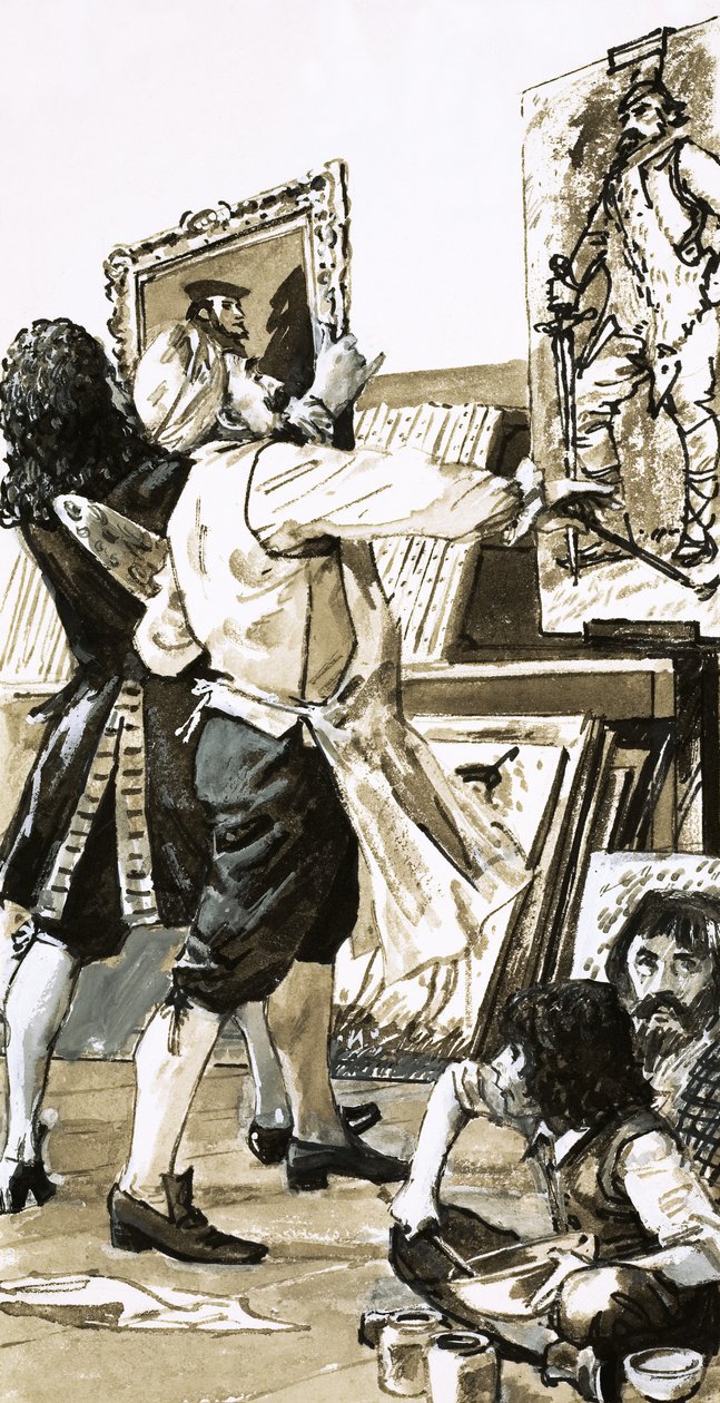 Pintura de Jacobus de Wet en Holyrod House de English School