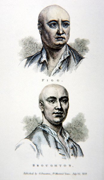 James Figg y Jack Broughton, de una impresión publicada en 1812 de English School