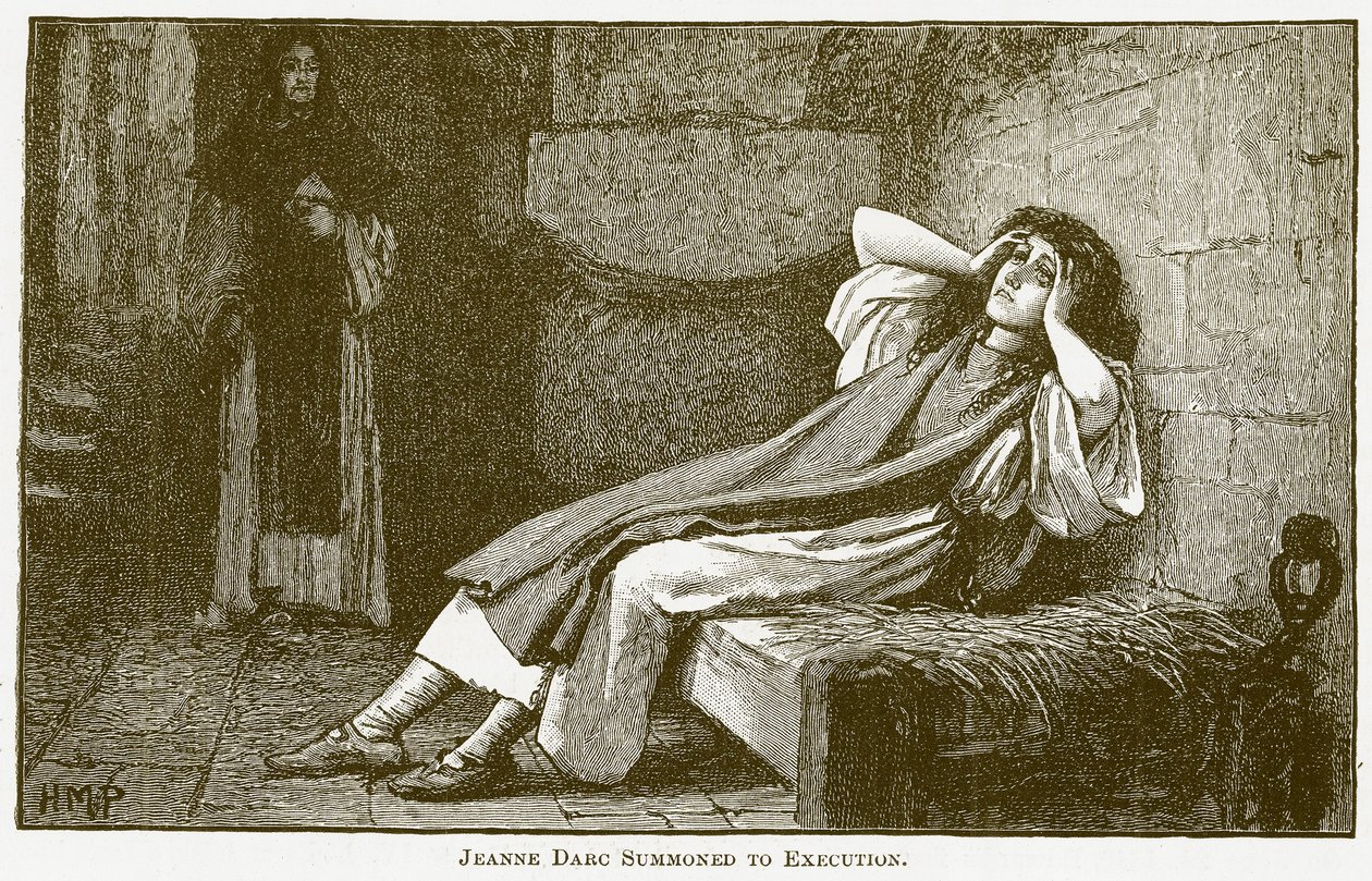 Juana Darc llamada a ejecución (grabado) de English School