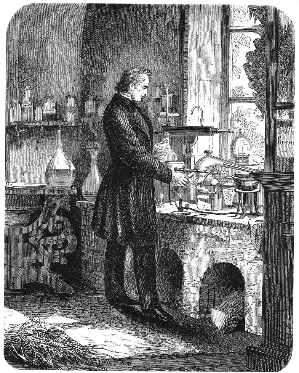 Justus von Liebig, de "El educador popular", c.1885 (grabado) de English School
