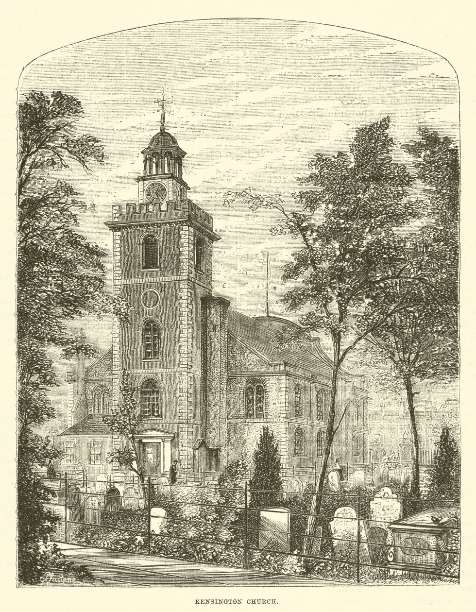 Iglesia de Kensington (grabado) de English School