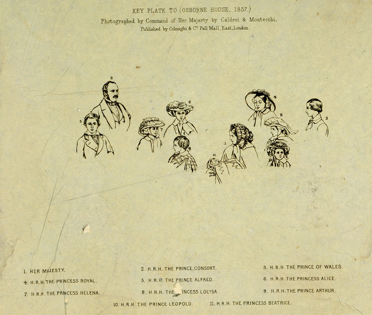 Placa Clave para el Retrato de la Familia Real en Osborne House, 1857 de English School