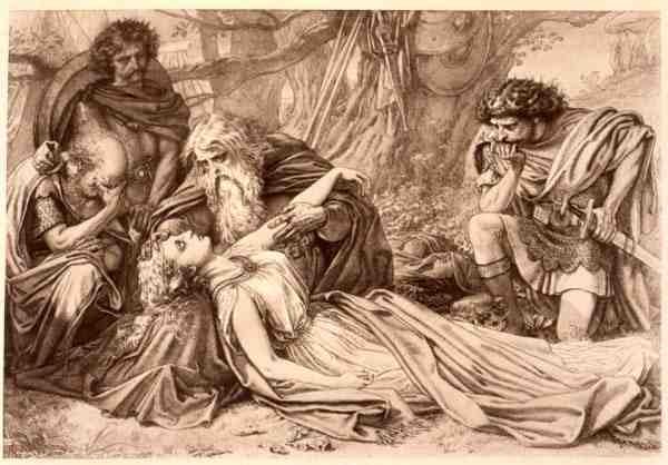 Rey Lear, Acto 5 Escena 3, de William Shakespeare (1564-1616) de English School
