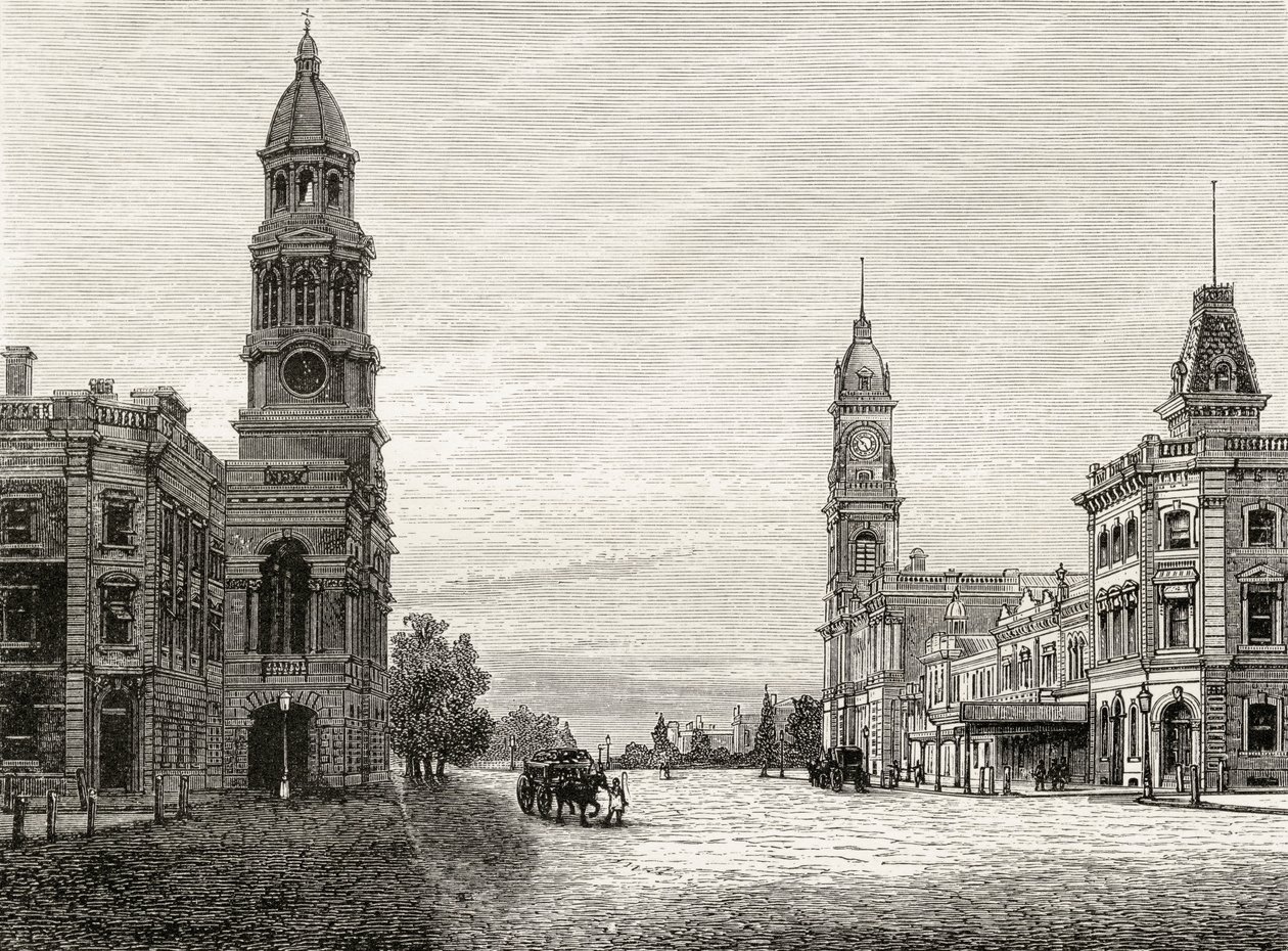 Calle King William, Adelaide, c.1880, de 