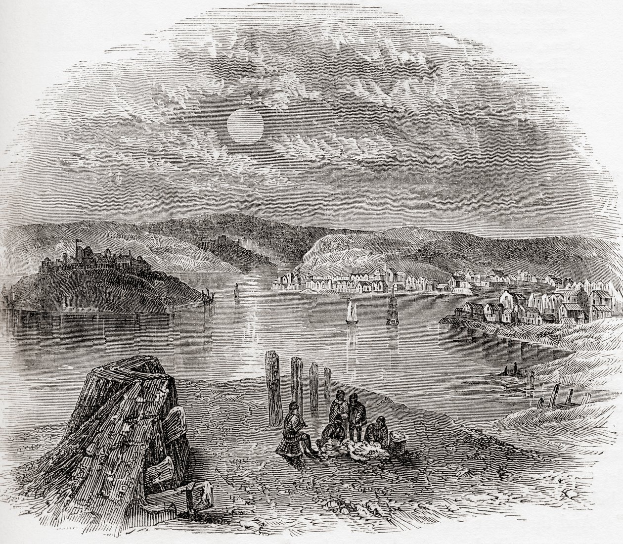 Kinsale, County Cork, Irlanda en el siglo XIX, de Old England: A Pictorial Museum, pub. 1847 de English School