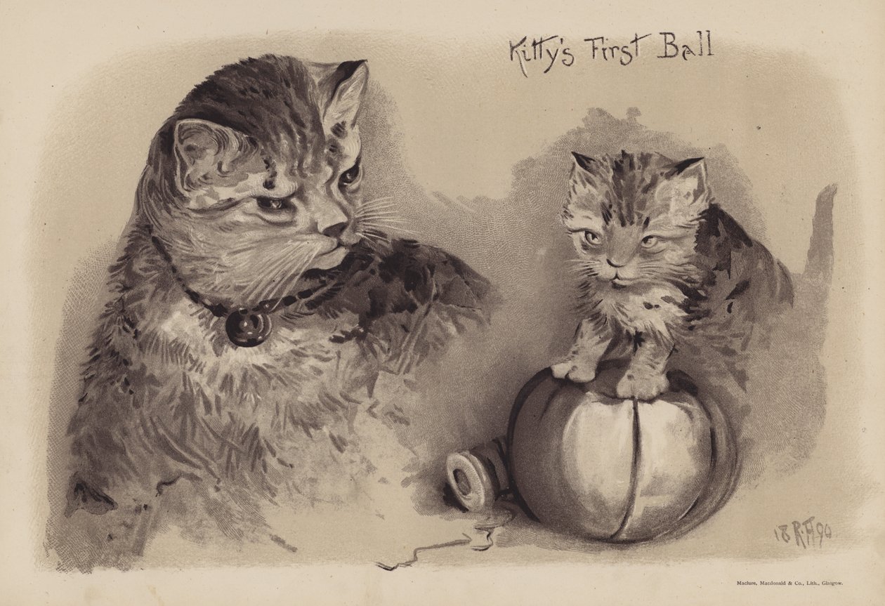 El primer baile de Kitty (cromolito) de English School