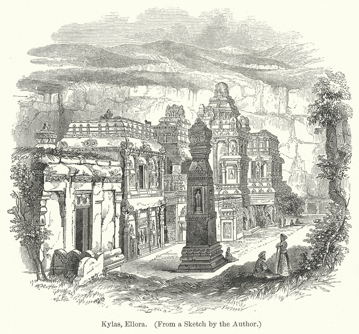 Kylas, Ellora (grabado) de English School