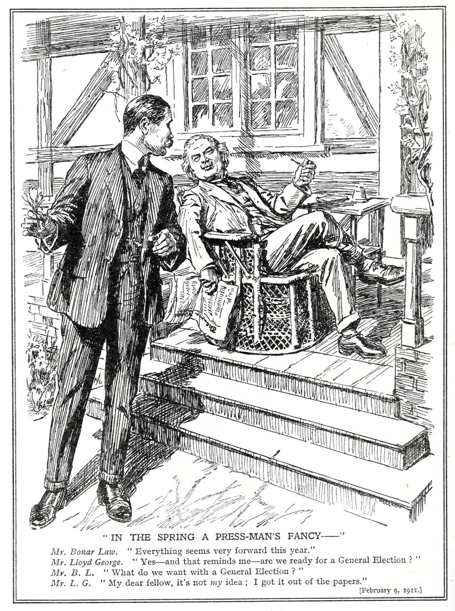 Lloyd George y Bonar Law discuten la perspectiva de una elección general, febrero de 1920 de English School