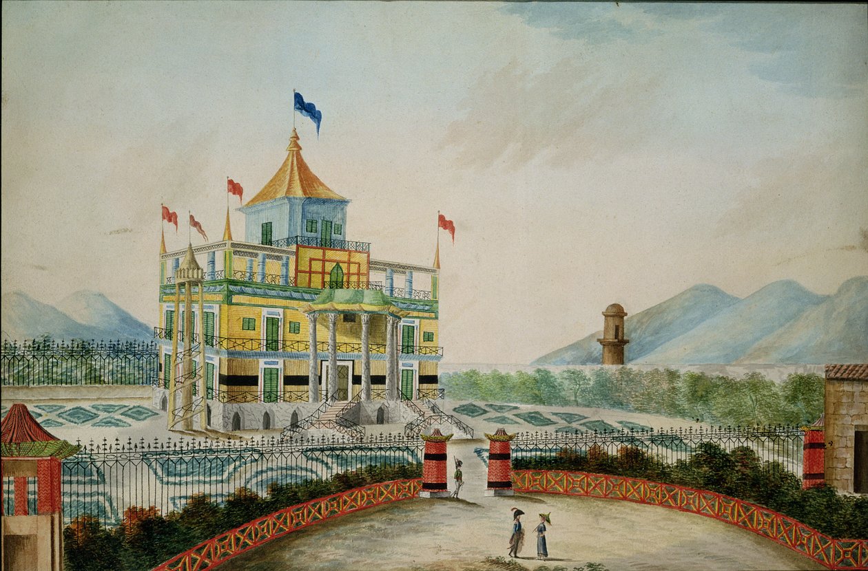 La Favorita o Palazzo Cinese, Palermo, diseñado por Marvuglia y Giuseppe Patricola para el Rey Fernando IV, c.1815 de English School