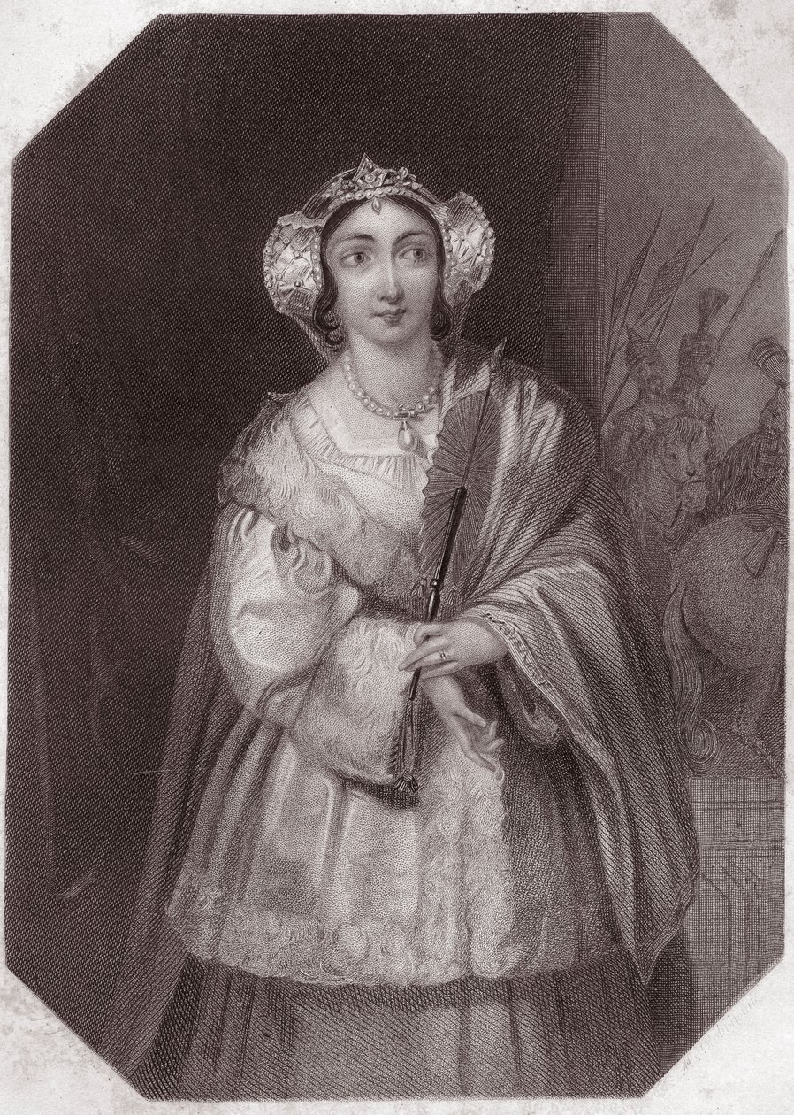 Lady Percy (Enrique IV) (Rey Enrique IV) en - “Galería de mujeres de Shakespeare, colección de cuarenta y cinco retratos serios de los primeros artistas de Londres, enriquecidos con notas críticas y literarias” ca. 1838 - de “Galería de mujeres de Shakespe de English School
