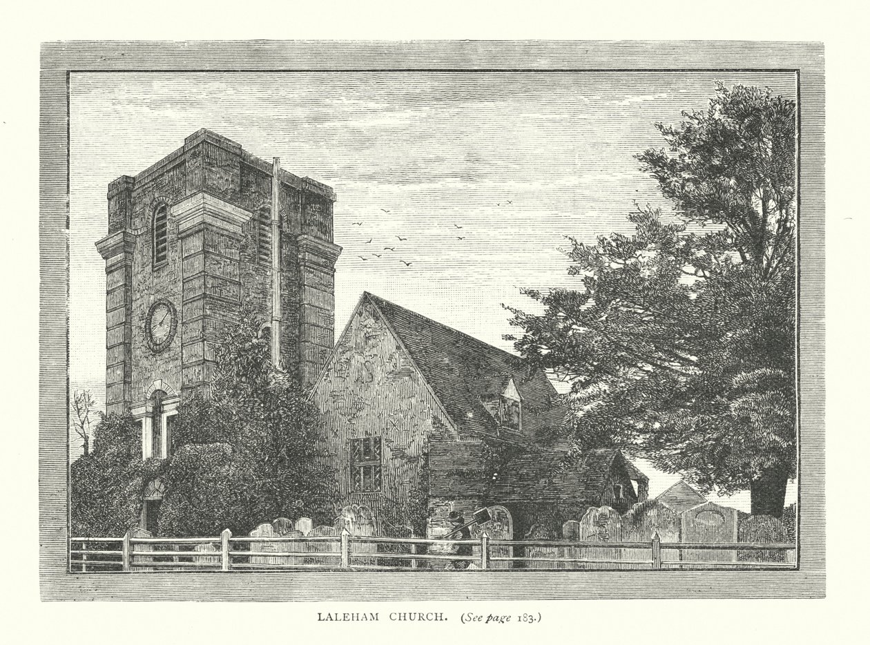 Iglesia de Laleham (grabado) de English School