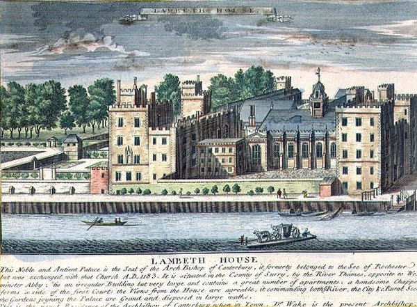 Casa Lambeth, Residencia del Arzobispo de Canterbury, c.1715-37 de English School