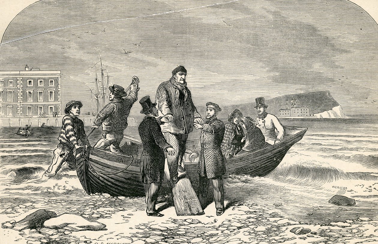 Desembarco de Luis Felipe en Inglaterra, siglo XIX de English School
