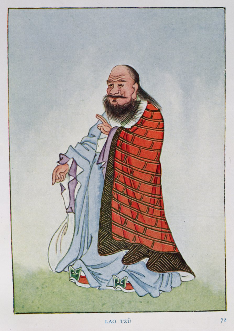 Lao-Tzu (c.604-531 a.C.), ilustración de "Myths and Legends of China", de Edward T.C. Werner, pub. by George G. Harrap  Co. de English School