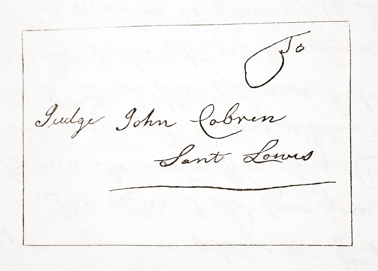 Carta de Daniel Boone al juez John Cobren, original fechado el 5 de octubre de 1809 de English School
