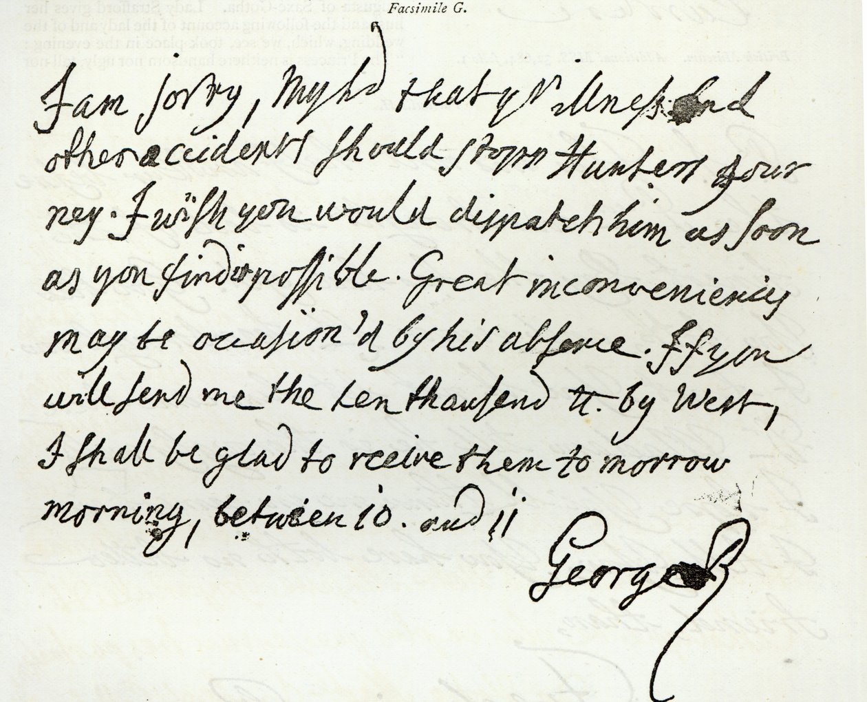 Carta de Jorge II al Duque de Newcastle, 1759, publicada en 
