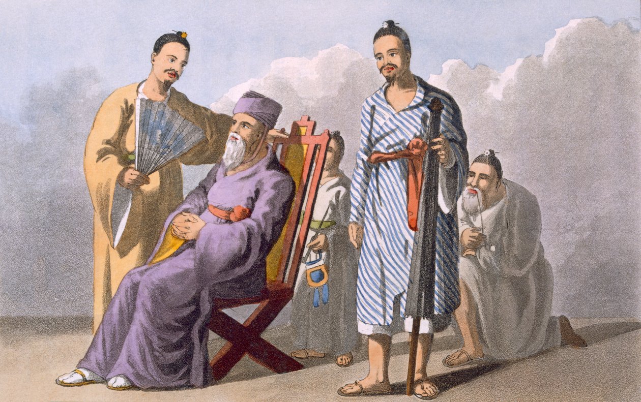 Jefe de Lewchewan y Acompañantes, 1820 de English School