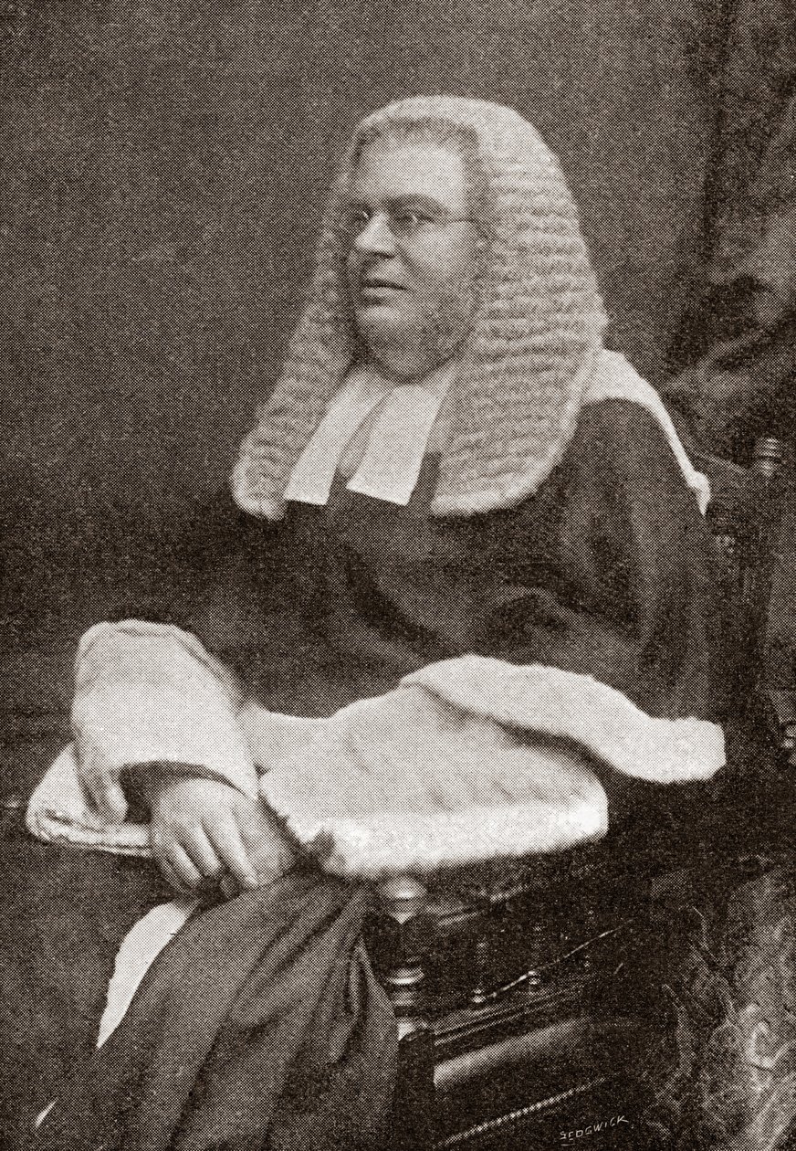 Lewis William Cave 1832 1897. Juez británico. De The Strand Magazine, publicado en 1896 de English School