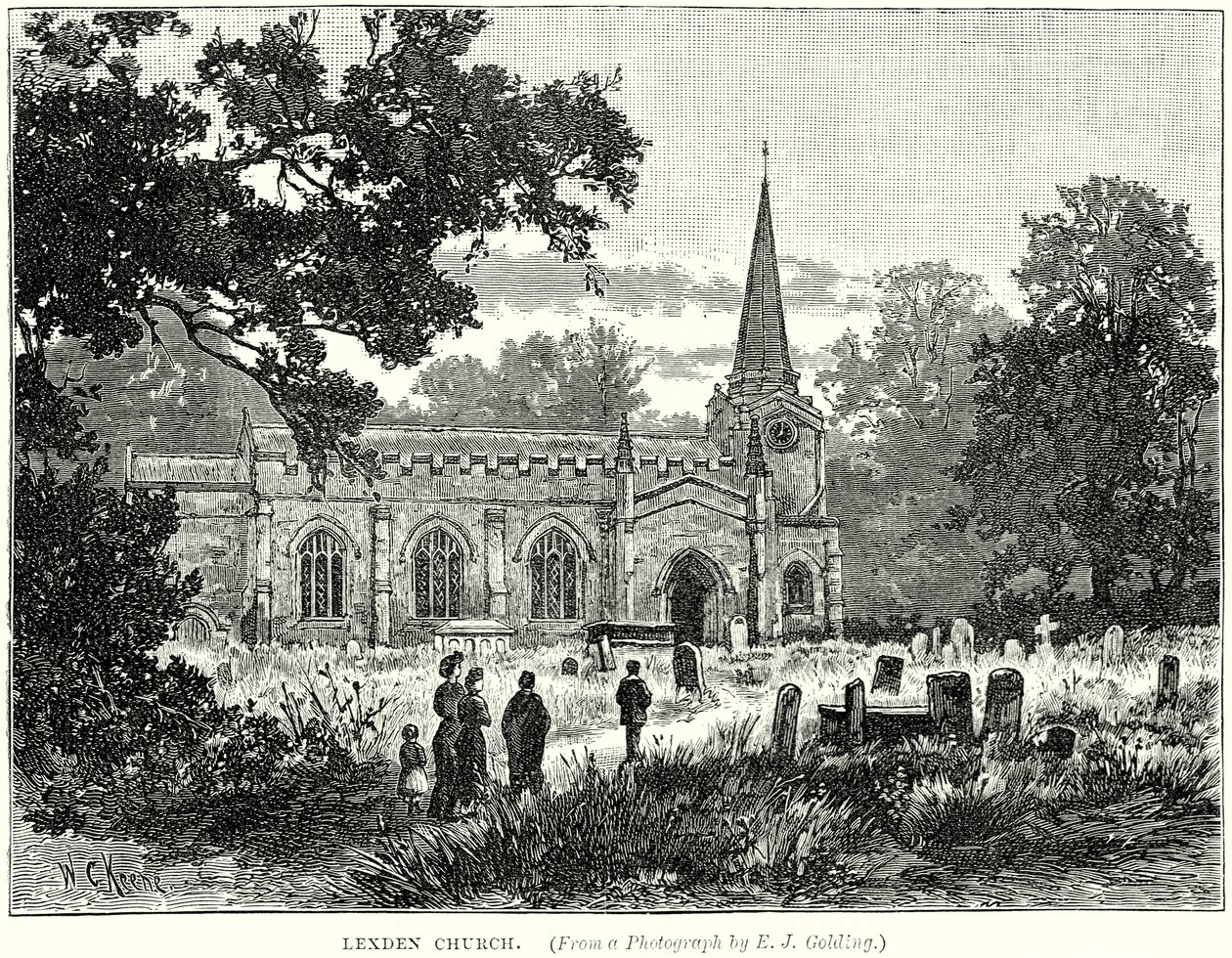 Iglesia de Lexden (grabado) de English School