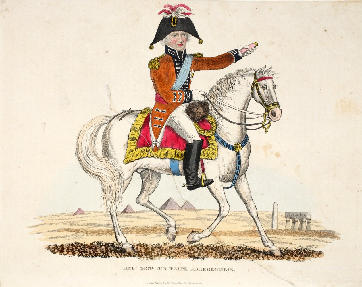 Teniente General Sir Ralph Abercrombie, publicado por Richard Evans, grabado por Romney, ilustración de Un relato histórico de la batalla de Waterloo por William Mudford, 1816 de English School