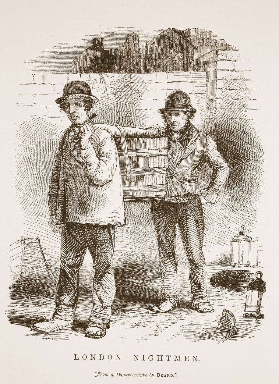 Los nocturnos de Londres, ilustración de London Labour and London Poor de Henry Mayhew, pub. 1862 de English School