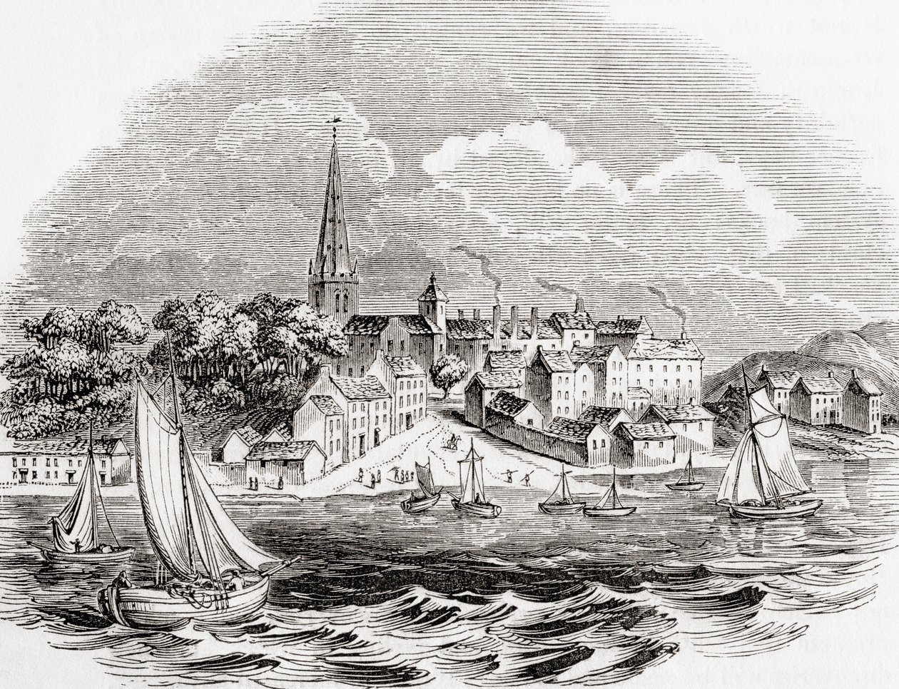 Londonderry, Irlanda del Norte, de Old England: A Pictorial Museum, pub. 1847 de English School