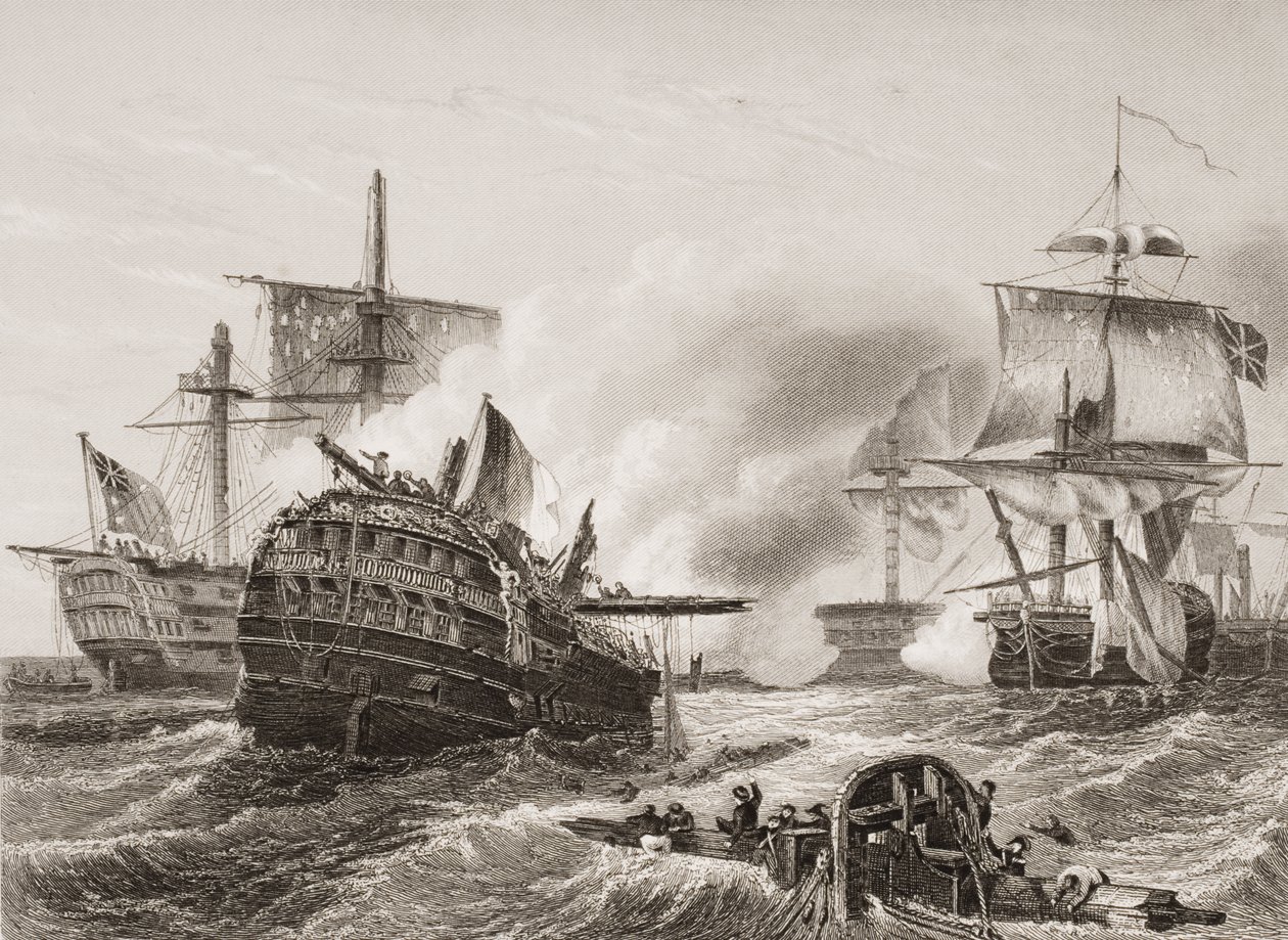 La Victoria de Lord Howe sobre los Franceses, ilustración de 