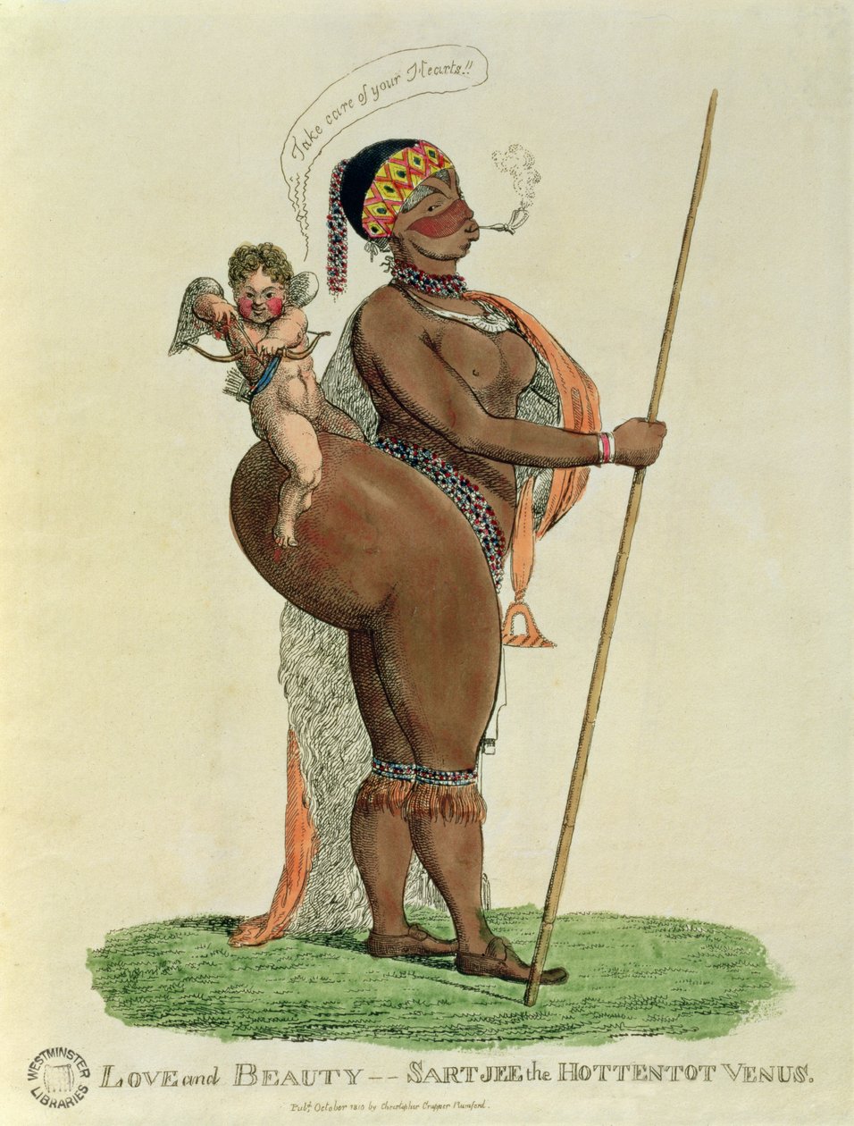 Amor y Belleza - Sartjee la Venus Hotentote, 1810 de English School