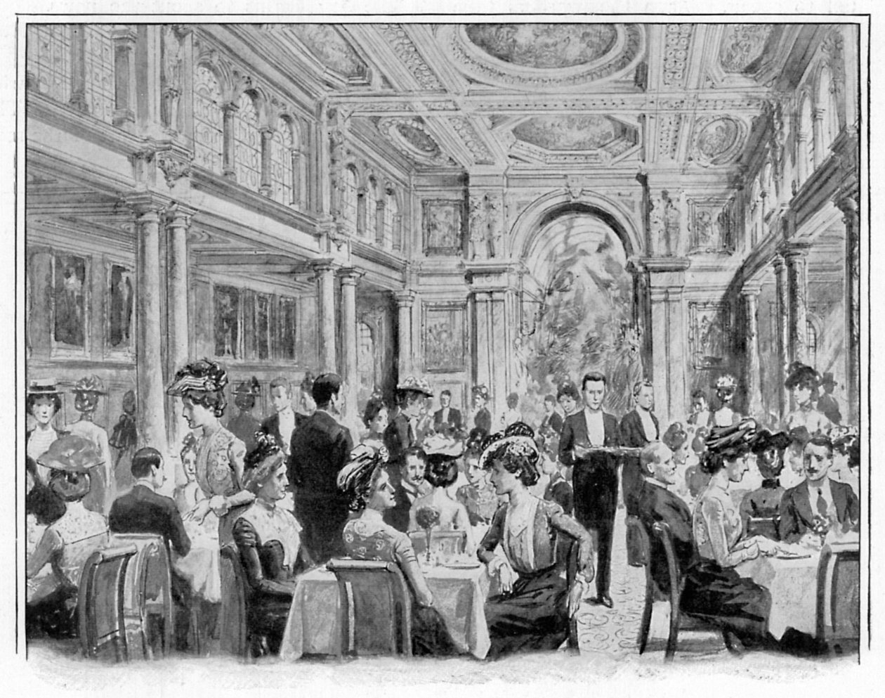 Almuerzo en el Empress Club (litografía) de English School