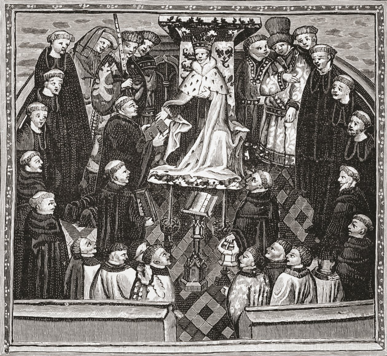 Lydgate presentando su libro al Rey Enrique V, de 