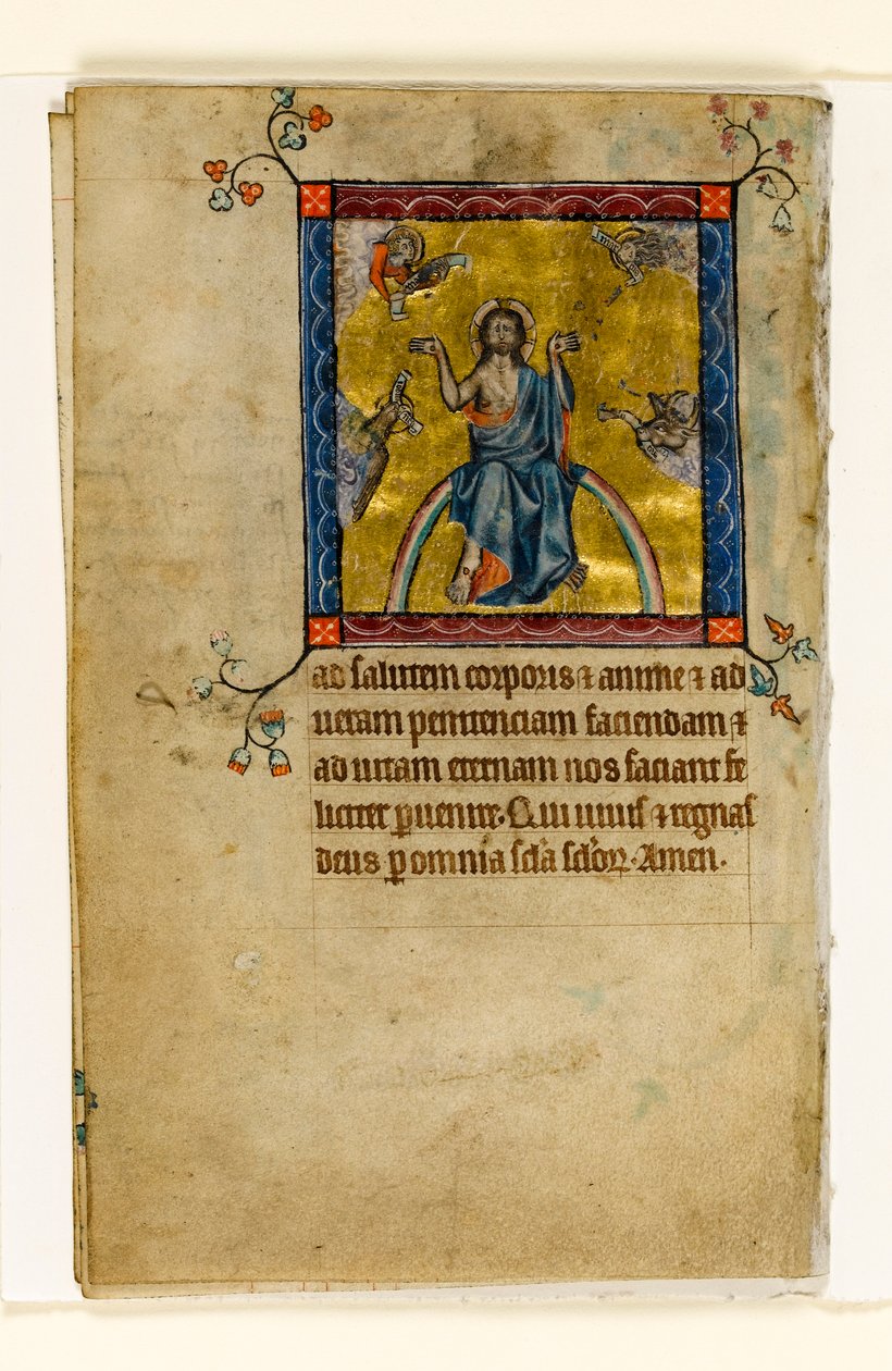 Cristo en juicio, miniatura del Salterio de Macclesfield, Uso de Sarum, East Anglia, c.1330 de English School