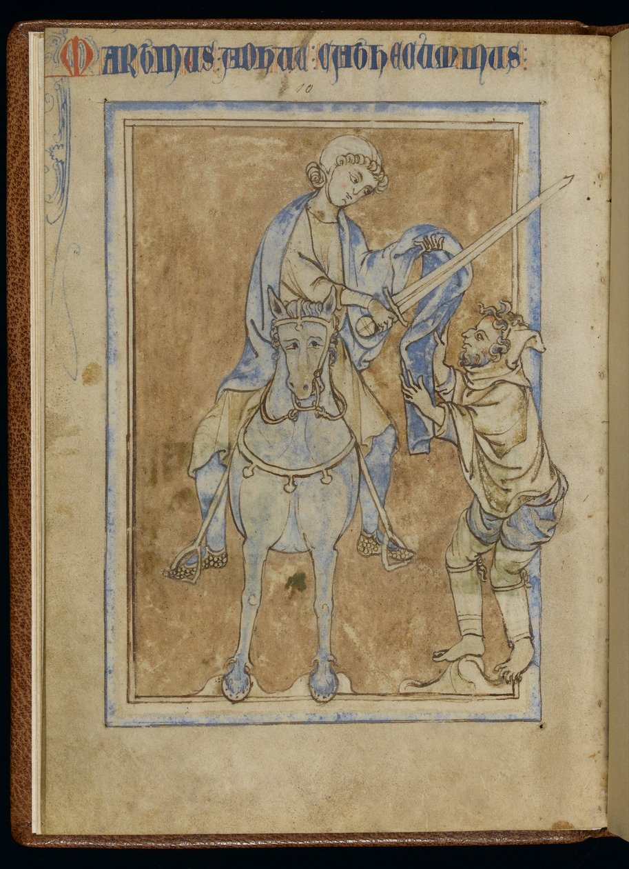 San Martín y el mendigo, de un manuscrito iluminado de English School