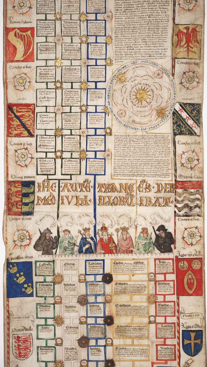 MS Lewis E 201 sección 4, Crónica de la Historia del Mundo desde la Creación hasta Woden, con una genealogía de Eduardo IV, c.1461 de English School