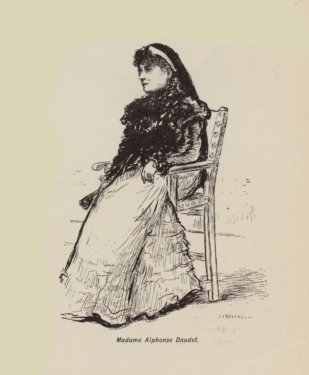Madame Alphonse Daudet (litografía) de English School
