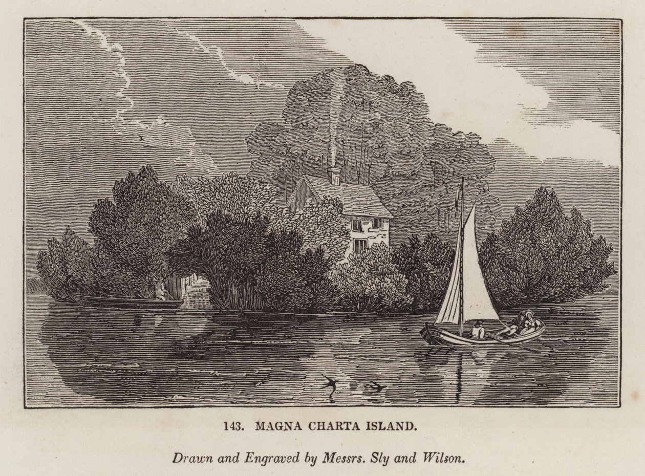 Isla de la Carta Magna (grabado) de English School