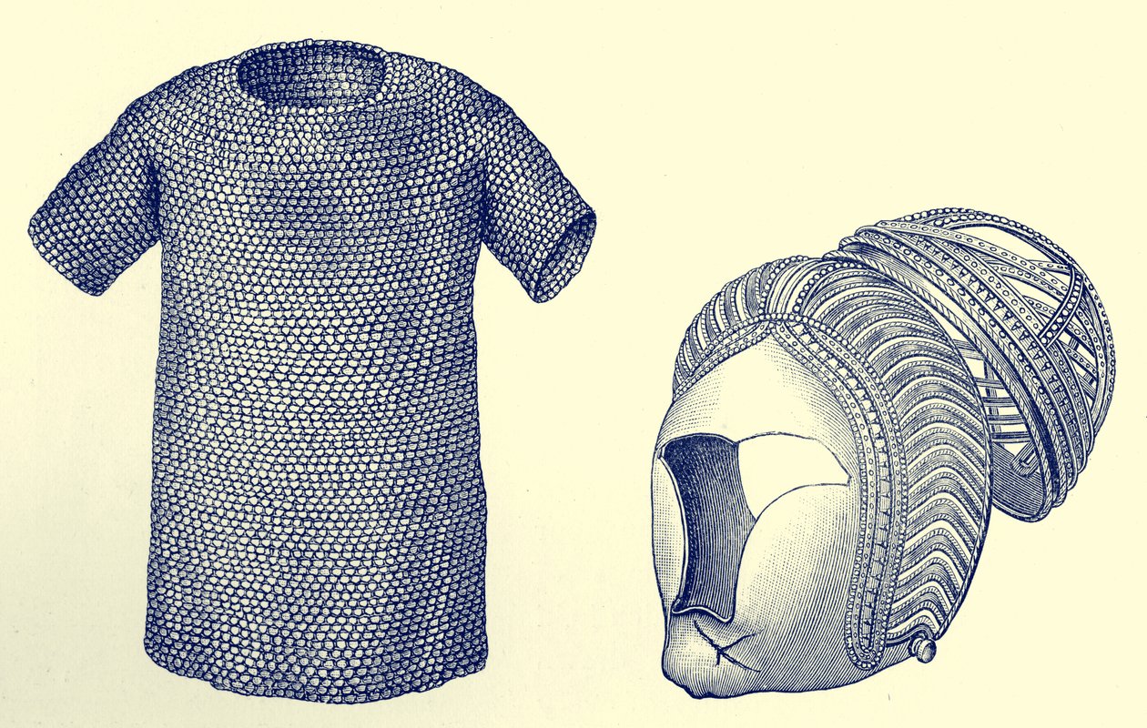 Mailcoat y casco de plata, antes de 450 d.C., de 