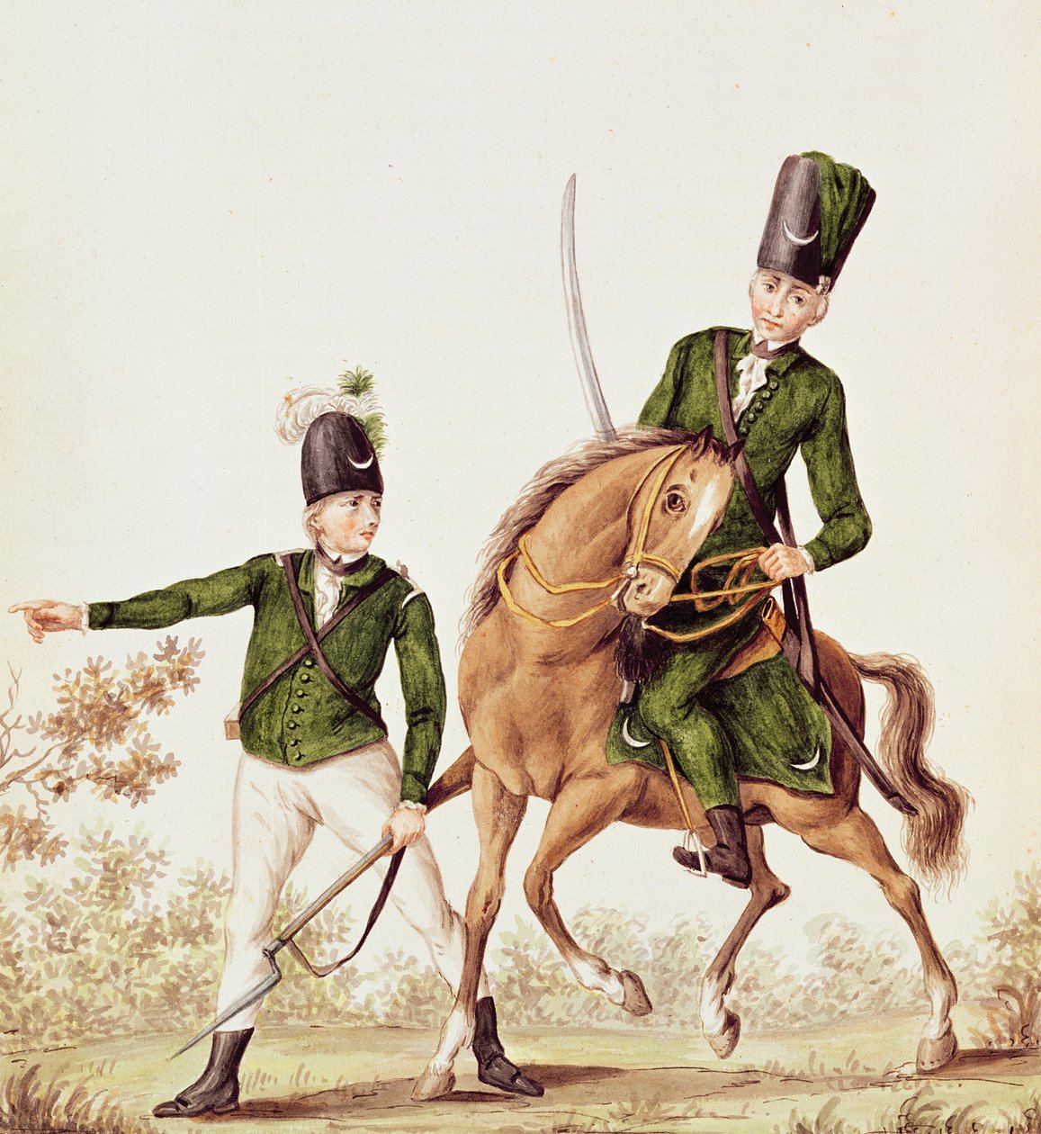 Hombre y Húsar de los Rangers de la Reina de English School