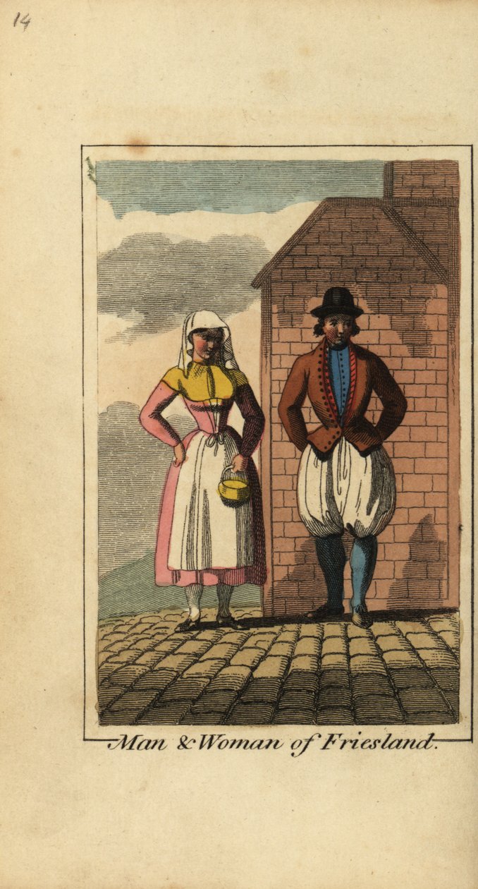 Hombre y mujer de Frisia, Holanda de English School
