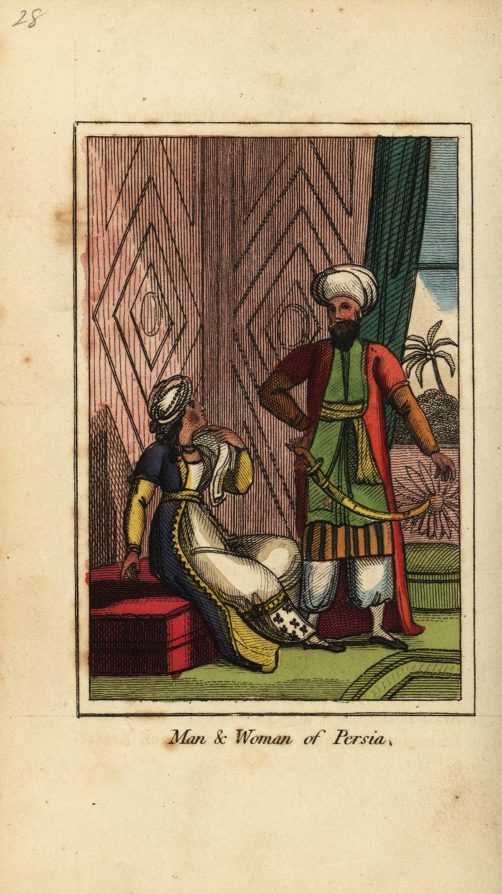 Hombre y mujer de Persia de English School