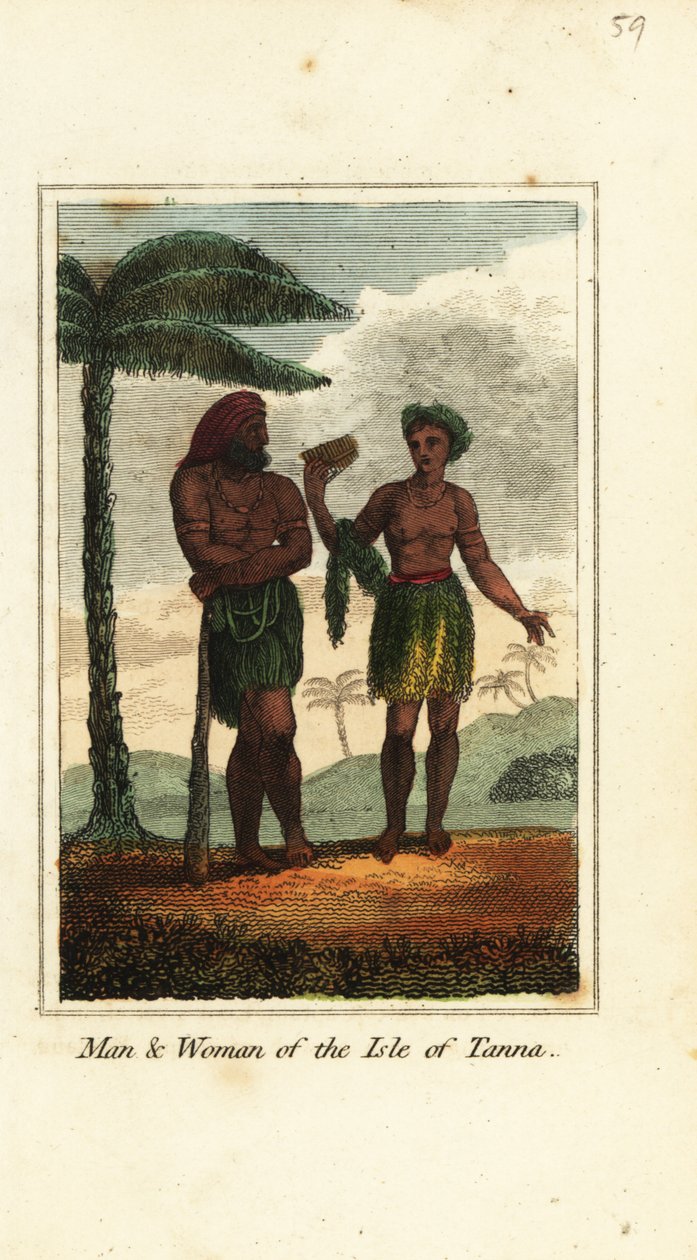 Hombre y mujer de la Isla de Tanna, Vanuatu de English School