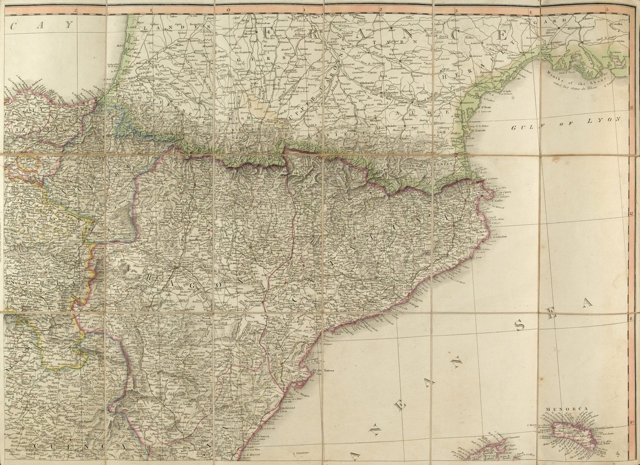 Mapa de España que se dice fue usado por el Duque de Wellington de English School