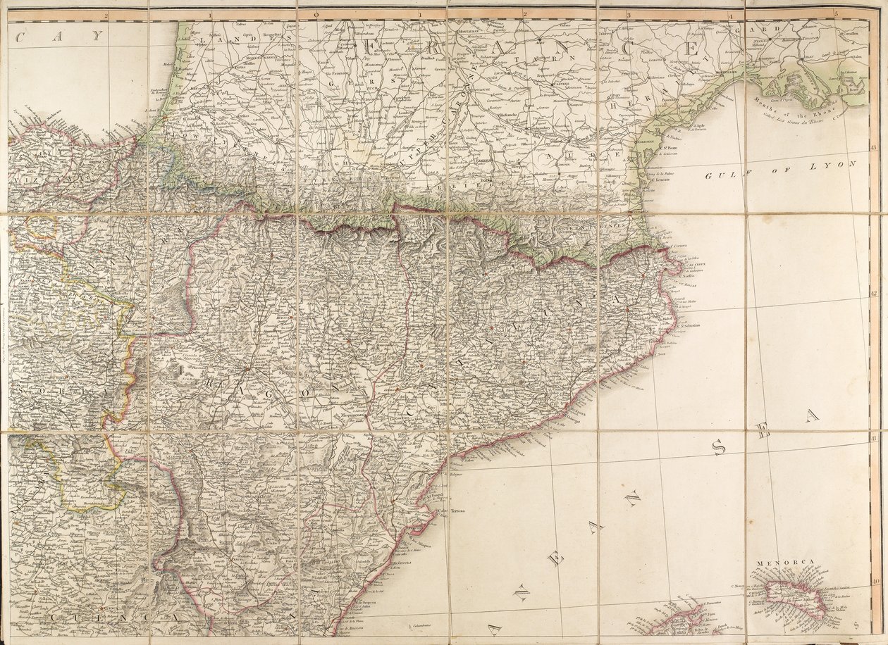 Mapa de España que se dice fue usado por el Duque de Wellington de English School