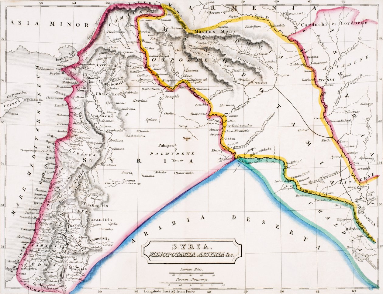 Mapa de Siria, Mesopotamia, Asiria, etc., de 